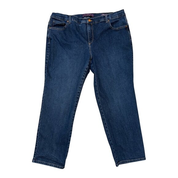 Gloria Vanderbilt Amanda Size 20WP Blue Denim 5-Pocket Button Fly Jeans Pants - Picture 2 of 9